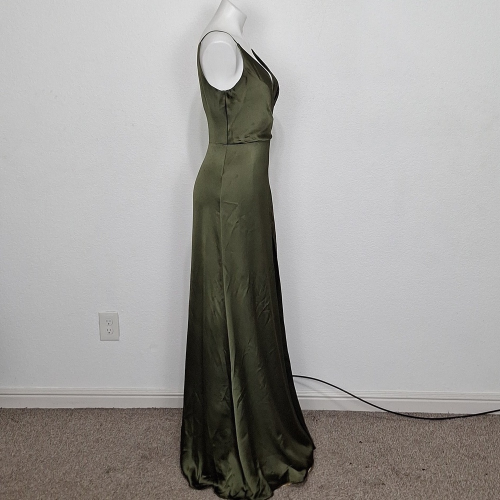 Jenny Yoo Green Beckette Faux Surplice Evening Wear Formal Cocktail Maxi Dress 4 - Picture 6 of 15